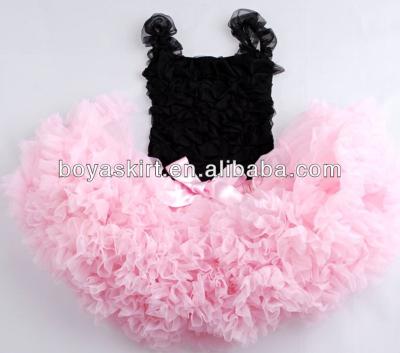 China Breathable Hot Pink and Black Birthday Pettiskirt Sale Pettiskirt Set Baby Petti Skirt Princess Dress Chiffon Skirt Tutu Skirt for sale