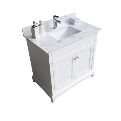 China Carrara Bathroom Vanity Modern White Artificial Marble Top for sale