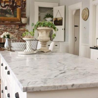 China Modern Factory Price Of Carrara Natural White Marble Kitchen Countertops for sale