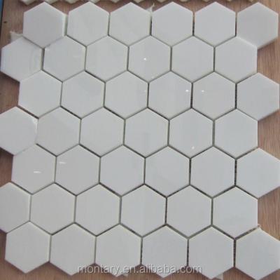 China Zero Water Absorption Glassos Crystal White Mosaic, Thassos Superb Glass Mosaic for sale