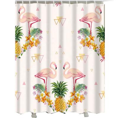 China Viable Factory High Quality Custom Hot Flamingo Animal Print Supplier African Animal Shower Curtain for sale