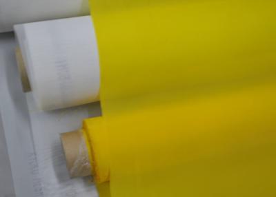 China White / Yellow Custom Screen Printing Polyester Fabric 55 Thread No Surface Treatment for sale