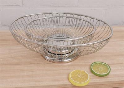 China 304 roestvrij staal Fruit Basket Brood Basket Ronde Ovale Draad Producte Basket Te koop