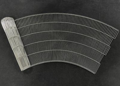 China 304 Edelstahl Leiter Link Wire Mesh Flat Flex Förderband für Kurvenförderband zu verkaufen