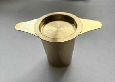 China Op maat gemaakte goud roestvrij staal 304 los blad theefilter strainer herbruikbare metalen theefilter infuser Te koop