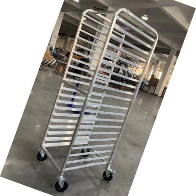 China 15 18 20 Tier Bakery Trolley Aluminum Alloy Bread Cooling Baking Trolley GN Container Sheet Pan Rack Cart for sale