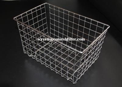 China Customized 304 Stainless Steel Mesh Basket , Rectangular Metal Storage Basket for sale