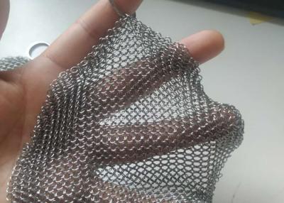 China FDA 12x12cm Welded Rings 304 Stainless Steel Chainmail Scrubber for sale