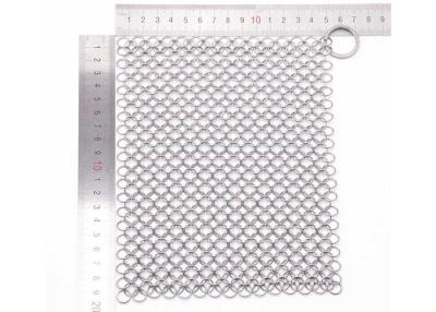 China Food Grade 4'' 5'' 6'' 7'' 8'' Stainless Steel Chainmail Scrubber For Cast Iron for sale