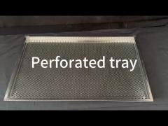 stainless steel perforated tray for food 