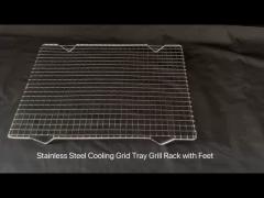 Stainless Steel Cooling Grid Tray Grill Rack with Feet