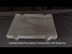 Stainless Steel Wire Bakery Cooling Rack Half Sheet 