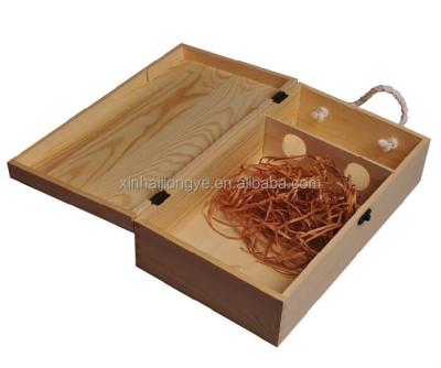 China Factory Price Recyclable Varnished Burn Logo Wooden Single Bottle Wine Box for sale