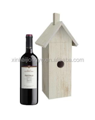 China Wooden Pine Bird House Shape Wine Box / Packaging Box for sale