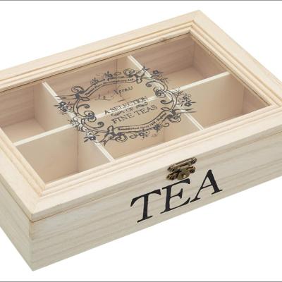 China Recyclable wooden tea chest with 6 compartments for sale