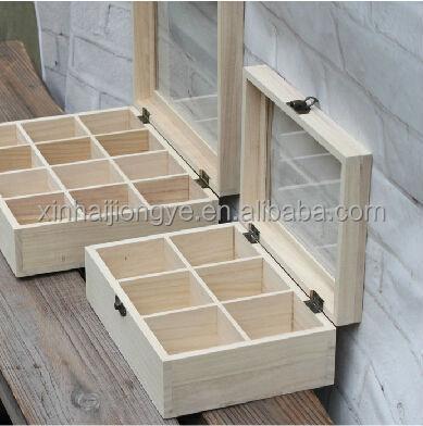 China Recyclable Wooden Dividers Storage Box With Acrylic Glass for sale