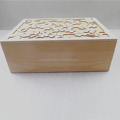 China Handmade Laser Cut Natural Wood 24 Compartments Wooden Tea Box for sale