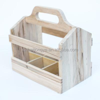 China Recyclable Unfinished Wooden Beer Carrier Rack For 6 Bottle Accepted OEM for sale