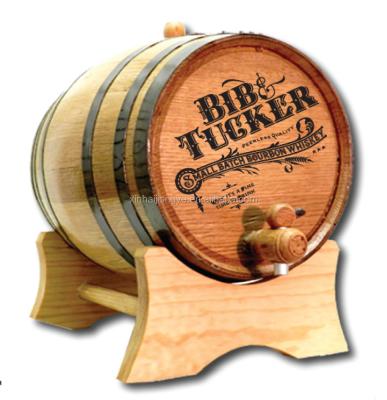 China Custom Logo Wooden Wine Barrel In 2litre beer size for sale