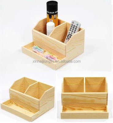 China Desktop Organizer Plain Wood Pen Holders Multi Purpose Pen Holder for sale