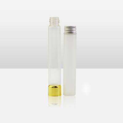 China Manufacturer 115mm Clear Borosilicate Glass Tube Personal Care Preroll Tubes Gold Black Silver Aluminum Frosted Glass Cone Screw Caps for sale