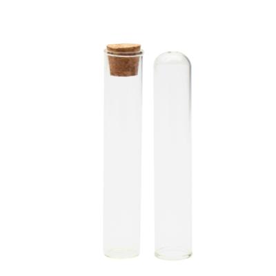 China Industry Test Tubes Round Bottom Glass 10ml One Roll Pre Pack 115mm Joint Tube Transparent Clear Borosilicate Glass Tube With Cork Lid for sale