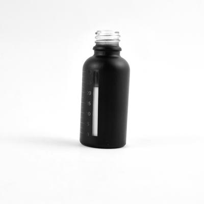 China Matte Black Recycable 15ml 30ml Dropper Bottle With Clear Laser Print Window Glass Dropper Bottle For Oil Tincture CR Cap for sale