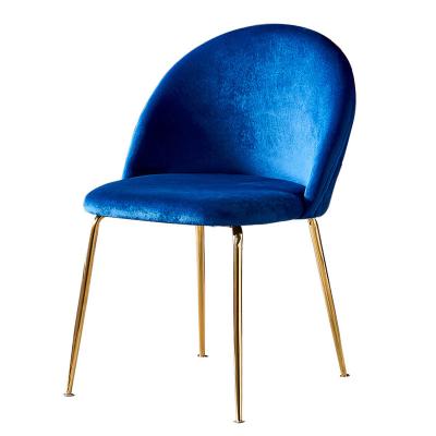 China Modern Simple Modern Nordic Style New Chair Fabric Velvet Blue Restaurant Chair For Dining Leisure Chair for sale