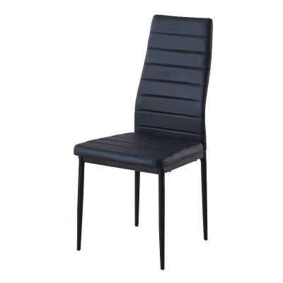 China 2023 High Back Popular Dining Chair With Steel Framed High Back Chair PU Leather Chair for sale