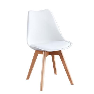 China Cafe Dining Chair Modern Simple White Leather Dining Chairs PU Seat Modern Office Chair White Leather Cafe for sale