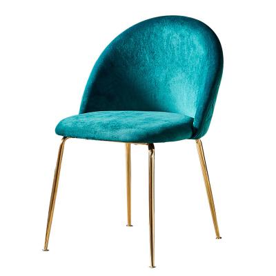 China Modern Simple Nordic Luxury Velvet Chesterfield Fabric Dining Chair Modern Leisure Dining Room Furniture Office for sale