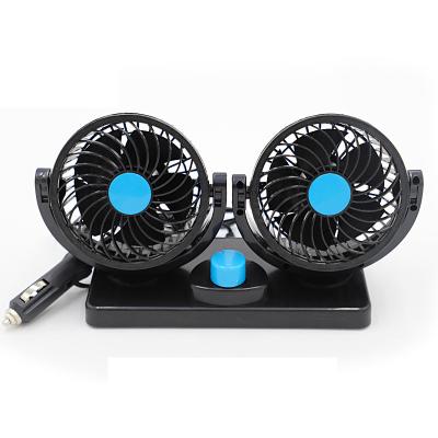 China ABS 12V/24V Car Fan 360 Degree-Round Dual Speed ​​Cooling Air Circulator Double for sale