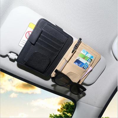 China Auto Interior Organizer Accessories Holder Pouch Pen Car Storage Sun Visor Organizer Multi-pocket Pocket Document Car Visor Organizer for sale