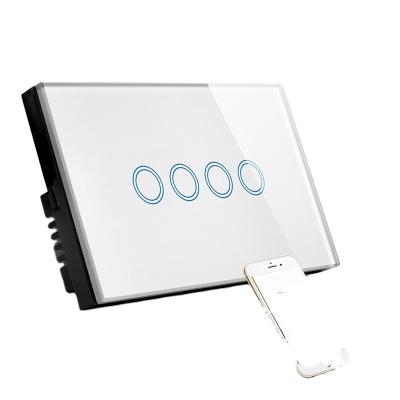 China PC Tuya Smartlife WiFi 1 Way 1 Strip Panel Screen Wall Smart Home Light Key Wholesale Glass Switch for sale