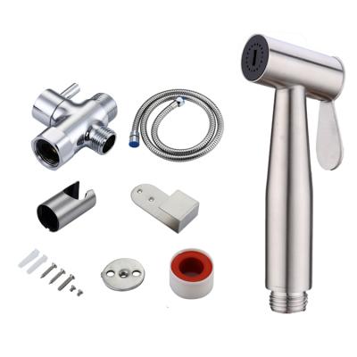 China Amazon Modern Bathroom Handheld Bidet Sprayer Set Cloth Diaper Sprayer Shattaf Premium Stainless Steel Kit for sale