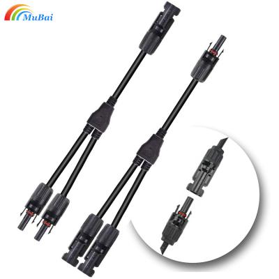 China Solar Photovoltaic Power Parallel Connectors Solar Cable Y Branch Parallel Adapter Cable Wire Plug For Solar Panel for sale