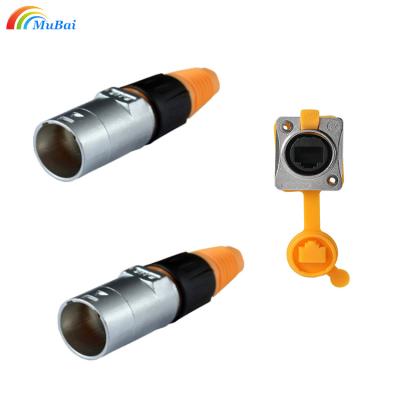 China Waterproof LED Industry RJ45 Connector D Type D Type Panel Mount Socket IP65 Ethernet Connectors For LED Display for sale