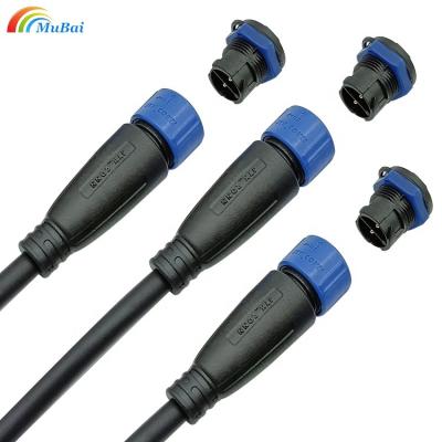 China LED Industry IP67 IP68 2 Pin Extension Waterproof Power Connector JQ20 Male Female Cable Wire Connector for sale