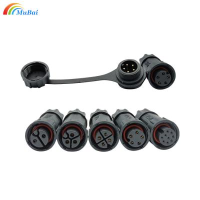 China LED industry factory wholesale IP68 plug and socket set black electric vehicle battery charging waterproof cable connector for sale