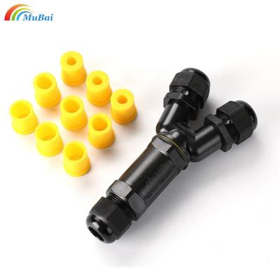 China Outdoor Y Type LED Industry Y Connector IP68 LED Lighting Waterproof Connector M25 1 2 Under Water Cable Connector for sale