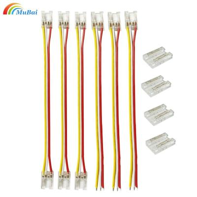 China Wire Connection Gapless Solderless LED Strip Connector Extension Connecting Terminal For 10mm High Density 3pin COB LED Strip for sale