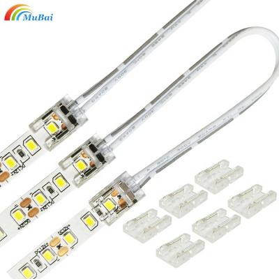 China Wire Connection IP20 2pin Strip To Wire Single Color COB LED Strip Connector For 8mm 30-600 LED High Density COB LED Strip Light for sale