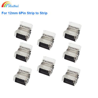 China Lighting RGB LED TDC Unwired Staples Solderless Electrical Adapter Terminal Connector For 6 Pin 12mm LED Strip To Strip Extension Connection for sale