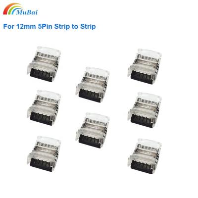 China LED Lighting 5Pin LED Connector Strip To Strip Connection Terminal For 12mm RGB RGBW RGBWW LED Strip Light Wire Connection Terminal Splice for sale