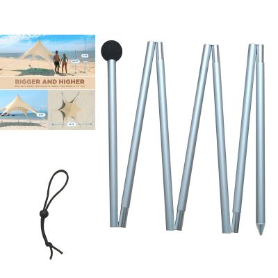 China Pipe Profile Constructure Customized Anodized Folding Telescopic Tent Pole 6061 Rod Support Tent Extension Tarps Tube Aluminum Pipe Pole for sale