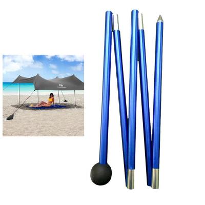 China Camping Tent 19mm 2m Customized Anodized Folding Aluminum Adjustable Camping Telescopic Tarp Beach Sunshade Tent Tube Pipe Pole Poles for sale