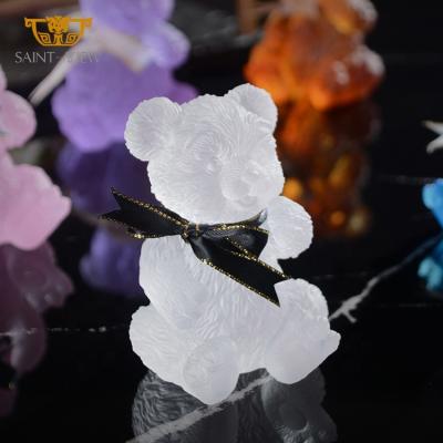 China High Quality Teddy Bear Animal Sculpture in Europe Crystal Giveaways Handmade Art Crystal for Wedding Gifts for sale