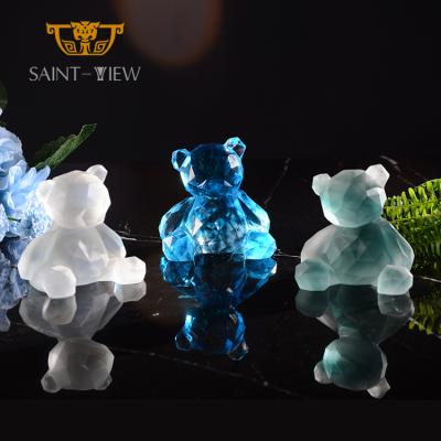 China 2021New Minimalist SAINT-VIEW Clear Space Morden Cartoon Bear Wholesale Crystal Sculpture Home Decor Animal for sale