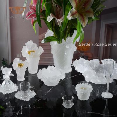 China Europe SAINT-VIEW Crystal Rose Series Decorations Vase Moroccan Style Floral Decor Tableware Set for sale