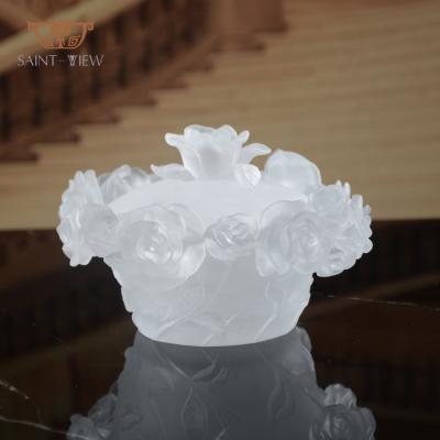 China Luxury Handmade Europe Crystal Jar Candy Box With Cover For Chocolate And Sandalwood for sale